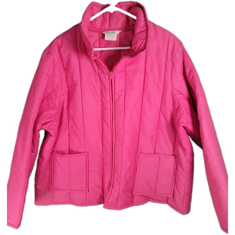 Vintage Blair Quilted Puffer Jacket Womens 3XL Fuchsia Pink USA Grandmacore Y2K